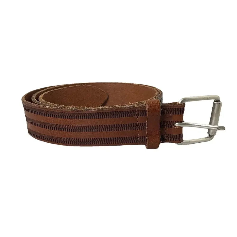 Maus & Hoffman Belt Men Genuine Leather Brown Sz 44 Designer